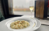 Mushroom risotto was served as one of the courses for lunch onboard the Napa Valley Wine Train.